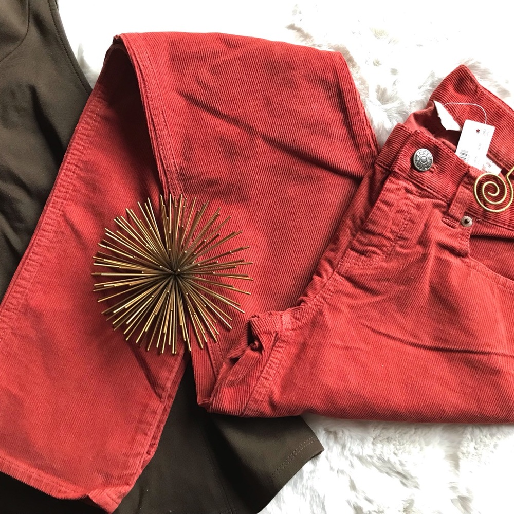 NWT J CREW | City Fit Stretch Cords Corduroy Pant Fall Holiday Burnt Orange 25R